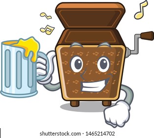 With juice music box in the mascot shape