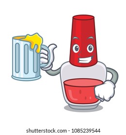 With juice nail polish mascot cartoon