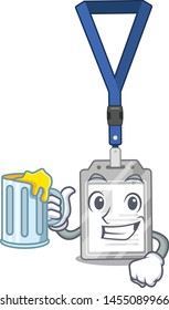 With juice name tag isolated in the cartoon