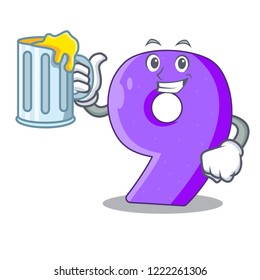 With juice number Nine balloon font shaped charcter