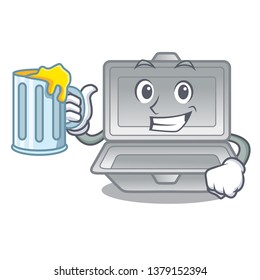 With juice open styrofoam in the character box