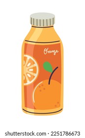 juice orange bottle beverage icon isolated