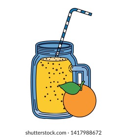 juice orange fruit beverage jar with straw