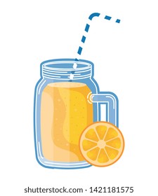 juice orange fruit beverage jar with straw