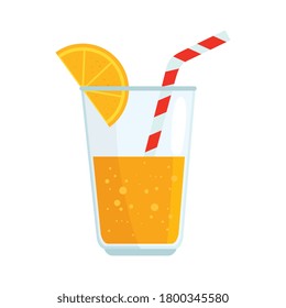 juice of orange in glass, in white background vector illustration design
