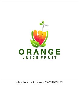 juice orange gradient logo design