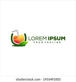juice orange gradient logo design
