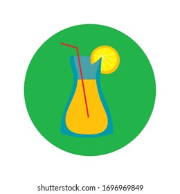 juice orange jar block and flat style vector illustration design