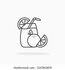 juice orange line icon. Editable stroke and pixel perfect. Can be used for digital product, presentation, print design and more.