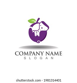Juice orange with time logo design illustration health concept vector