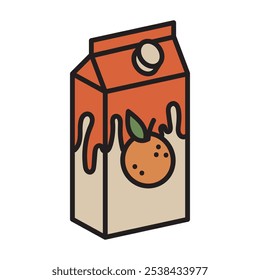 Juice Pack Doodle Illustration - Orange