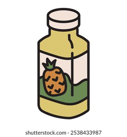 Juice Pack Doodle Illustration - Pineapple