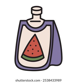 Ilustração de Doodle de Pacote de Suco - Melancia