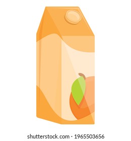 Icono de paquete de jugo. Caricatura del icono vectorial del paquete de jugo para el diseño web aislado en fondo blanco