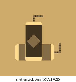 juice packet with straw Vector illustration of drink icon in flat style