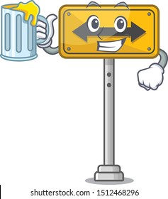 With juice pass on either side the cartoon