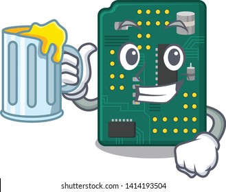 With juice PCB circuit board in PC characters