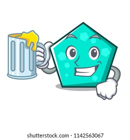 With juice pentagon mascot cartoon style