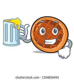 With juice pie mascot cartoon