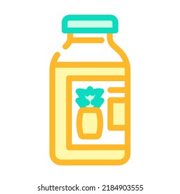 juice pineapple color icon vector. juice pineapple sign. isolated symbol illustration