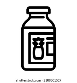 juice pineapple line icon vector. juice pineapple sign. isolated contour symbol black illustration