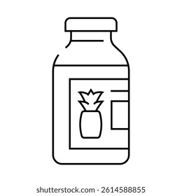 juice pineapple line icon vector. juice pineapple sign. isolated contour symbol black illustration