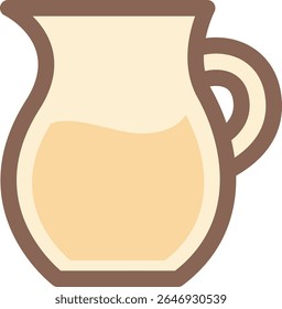 Juice Pitcher Illustration with Light Yellow Fill