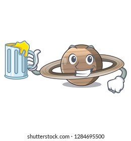 With juice planet saturn in the cartoon form