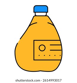 juice plastic bottle line icon vector. juice plastic bottle sign. isolated symbol illustration