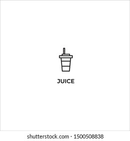 Juice plastic cup line icon