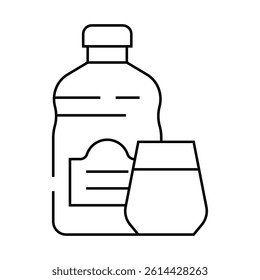 juice pomegranate line icon vector. juice pomegranate sign. isolated contour symbol black illustration