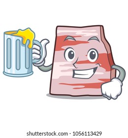 With juice pork lard mascot cartoon