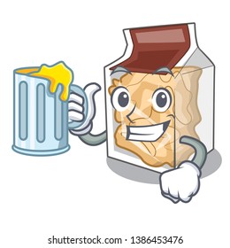 With juice pork rinds in the mascot shape