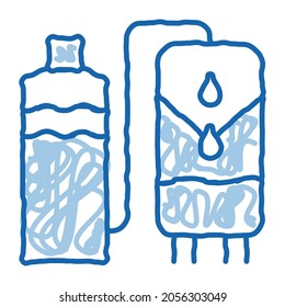 juice production sketch icon vector. Hand drawn blue doodle line art juice production sign. isolated symbol illustration