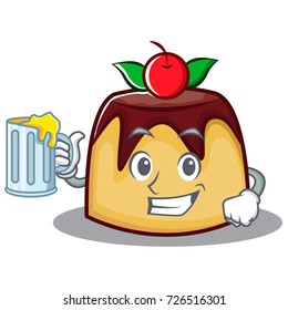 With juice pudding character cartoon style