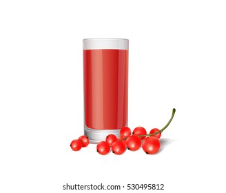 Juice of red currant in the glass