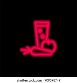 Juice red glowing neon ui ux icon. Glowing sign logo vector