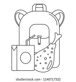 Juice school lunch icon. Outline illustration of juice school lunch vector icon for web design isolated on white background