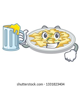 With juice scrambled egg in the mascot bowl