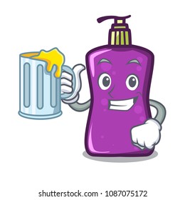With juice shampo mascot cartoon style