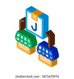 juice shop delivery icon vector. isometric juice shop delivery sign. color isolated symbol illustration