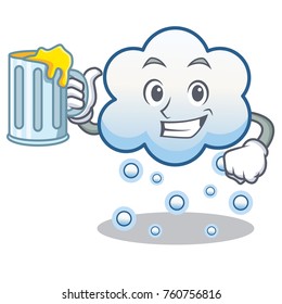 With juice snow cloud character cartoon vector illustration