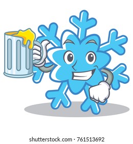 With juice snowflake character cartoon style