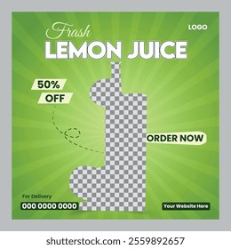 Juice social media post template layout