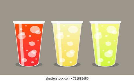Juice soda vector. free space for text.
