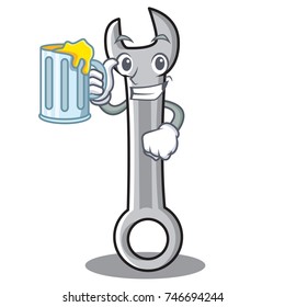 With juice spanner character cartoon style