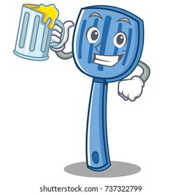 With juice spatula character cartoon style