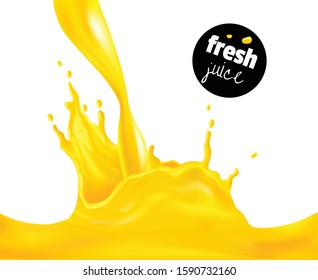 Juice spray and splash realistic background with freah drink symbols vector illustration