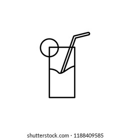 juice with straw icon. Element of fast food for mobile concept and web apps icon. Thin line icon for website design and development, app development