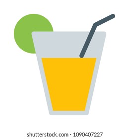 Juice with straw and lemon